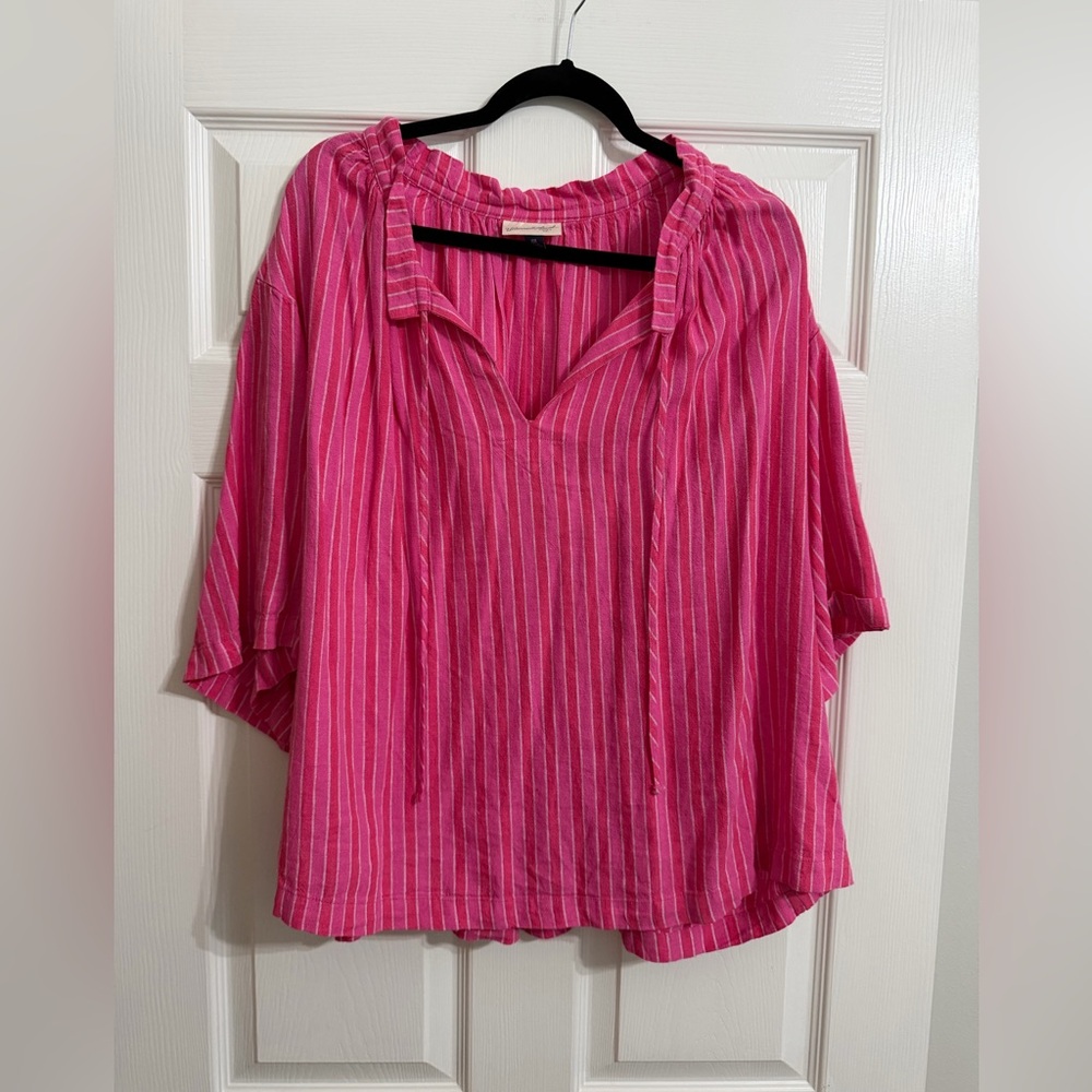 Universal Thread Fuchsia Striped Blouse